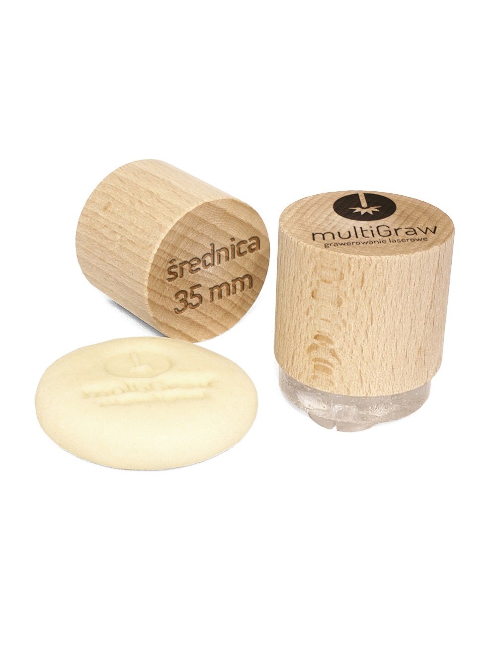 Stemple akrylowe do gliny na drewnianym uchwycie - stemple do ceramiki