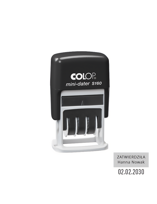 Datownik samotuszujący Mini S160 z miejscem na tekst 25 x 5 mm