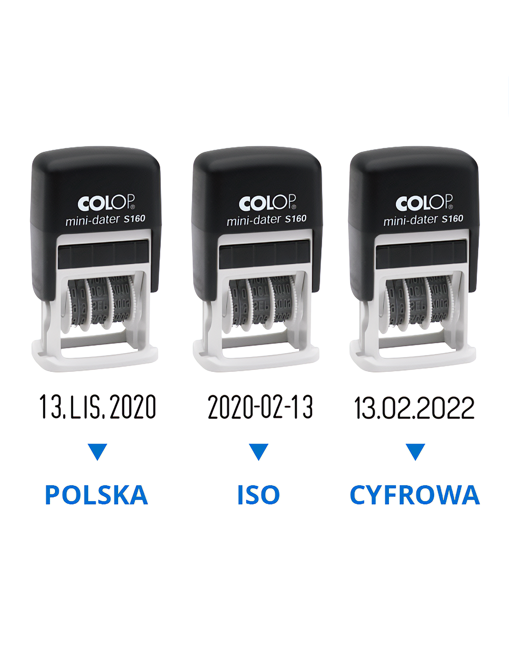 Datownik samotuszujący Mini S160 z miejscem na tekst 25 x 5 mm