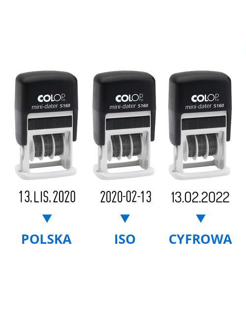 Datownik samotuszujący Mini S160 z miejscem na tekst 25 x 5 mm