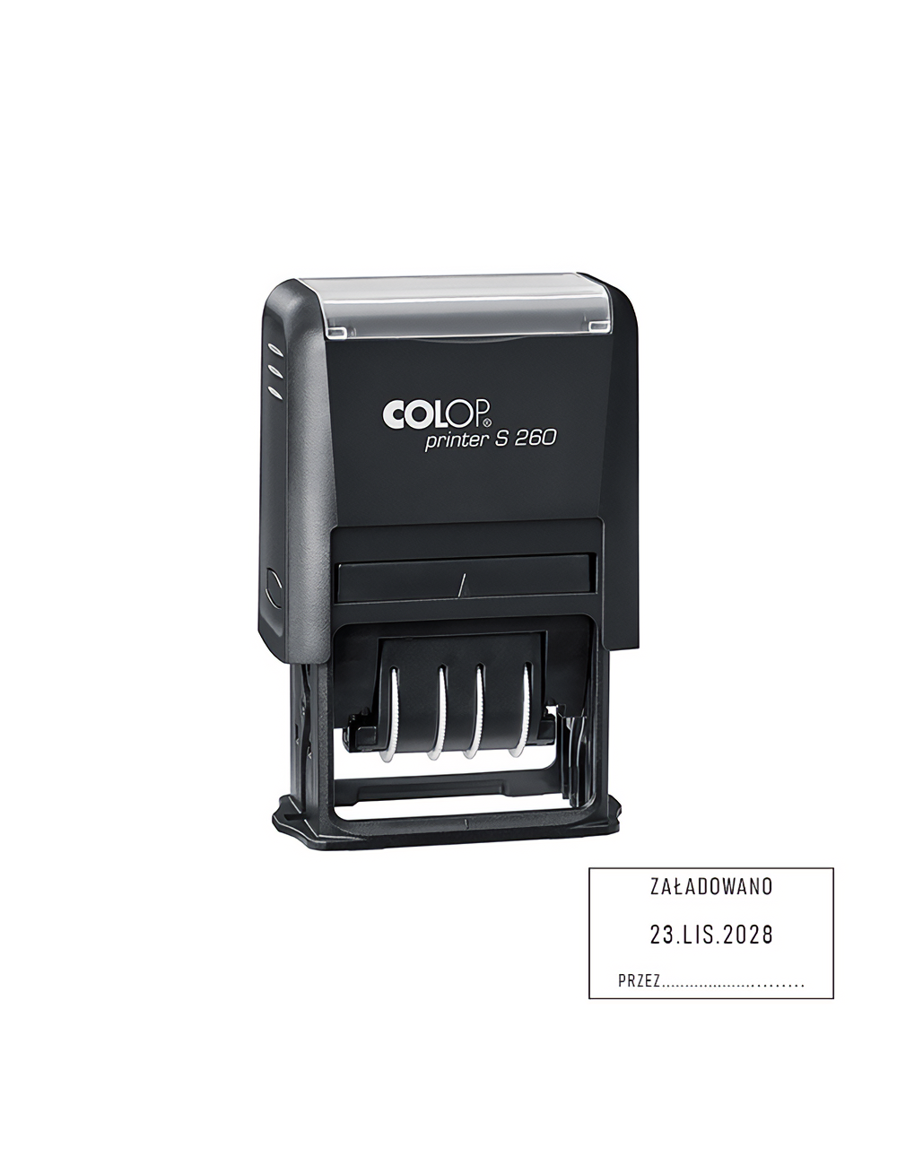 Datownik samotuszujący Printer S260 | 45 x 24 mm | tekst + data