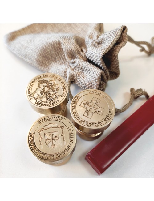 Spersonalizowany okrągły stempel mosiężny do laku z Twoim logo firmowym