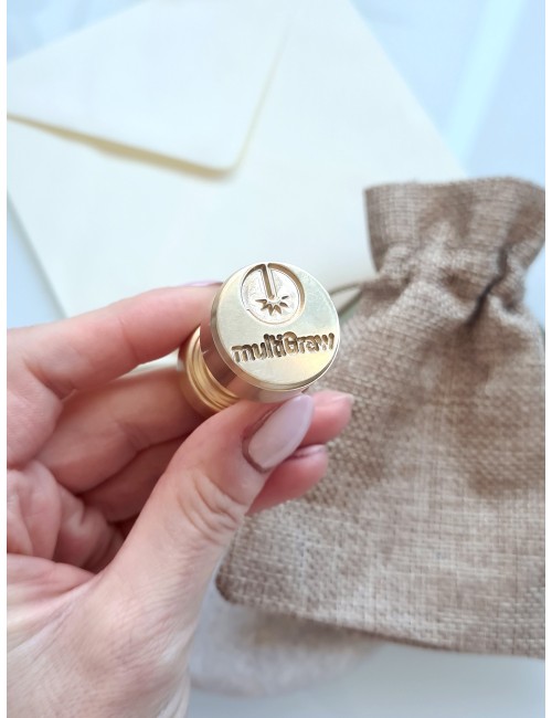 Spersonalizowany okrągły stempel mosiężny do laku z Twoim logo firmowym