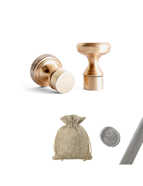 Spersonalizowany okrągły stempel mosiężny do laku z Twoim logo firmowym