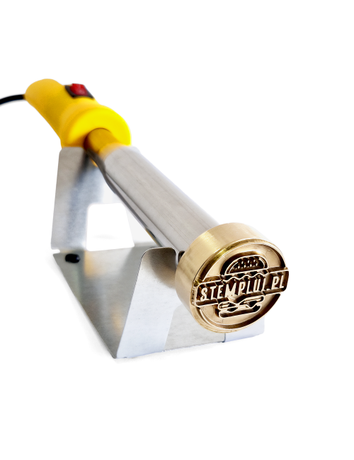 Okrągły stempel do wypalania na gorąco logo na burgerach, drewnie i skórze
