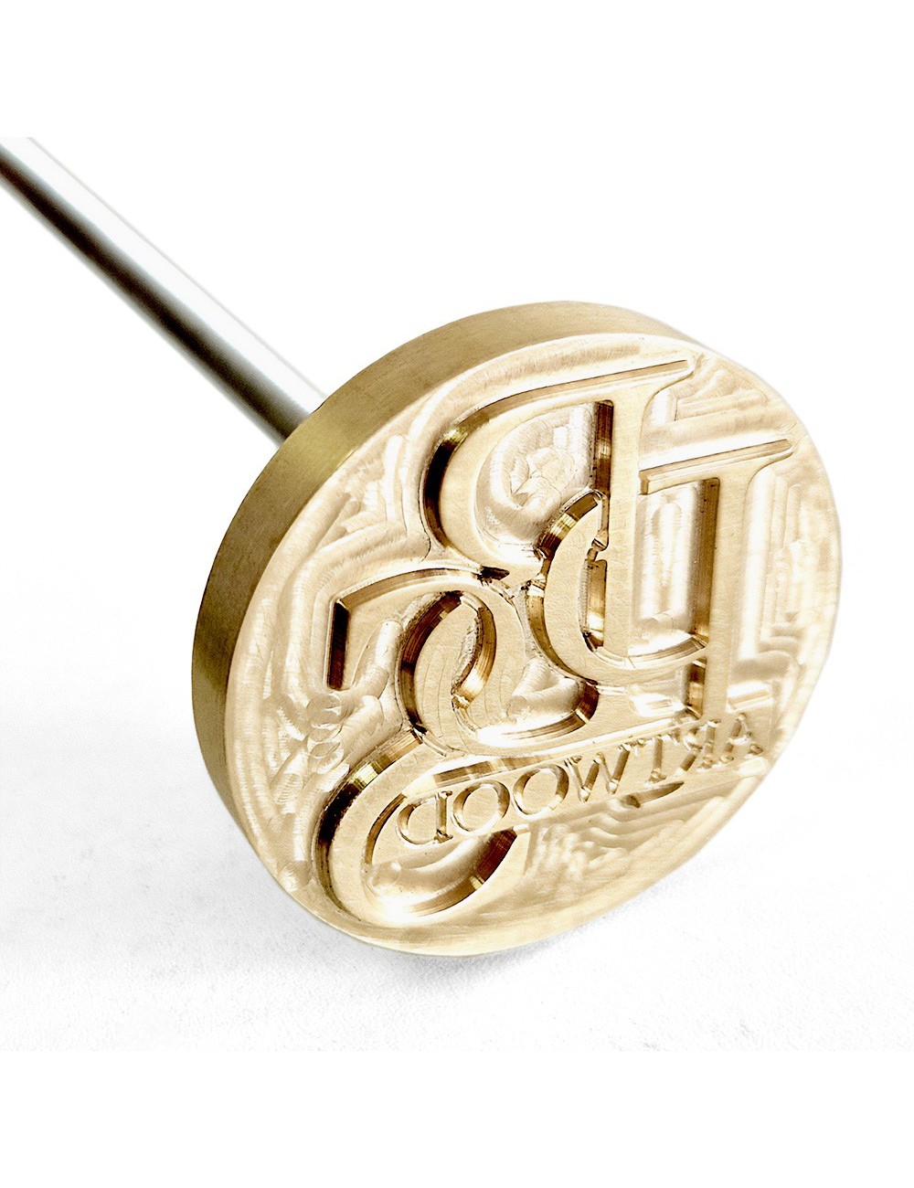 Okrągły stempel do wypalania na gorąco logo na burgerach, drewnie i skórze