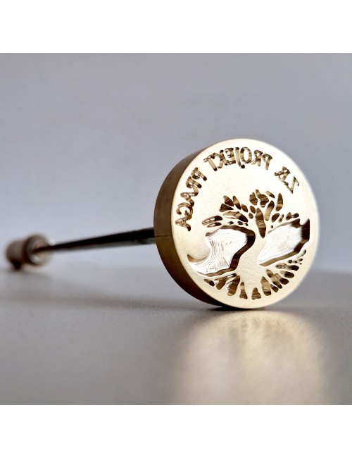 Okrągły stempel do wypalania na gorąco logo na burgerach, drewnie i skórze