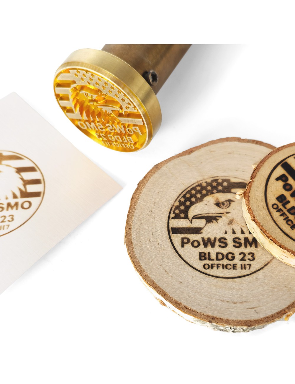 Okrągły stempel do wypalania na gorąco logo na burgerach, drewnie i skórze