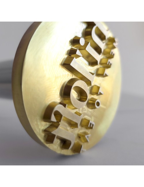 Okrągły stempel do wypalania na gorąco logo na burgerach, drewnie i skórze