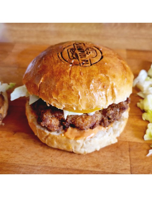 Prostokątny stempel do wypalania na gorąco logo na burgerach, drewnie i skórze