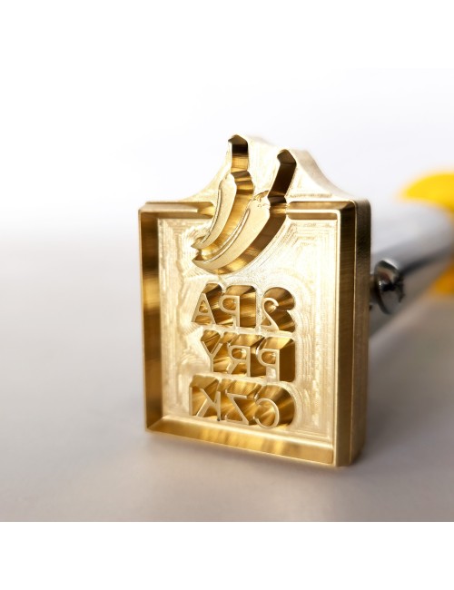 Prostokątny stempel do wypalania na gorąco logo na burgerach, drewnie i skórze