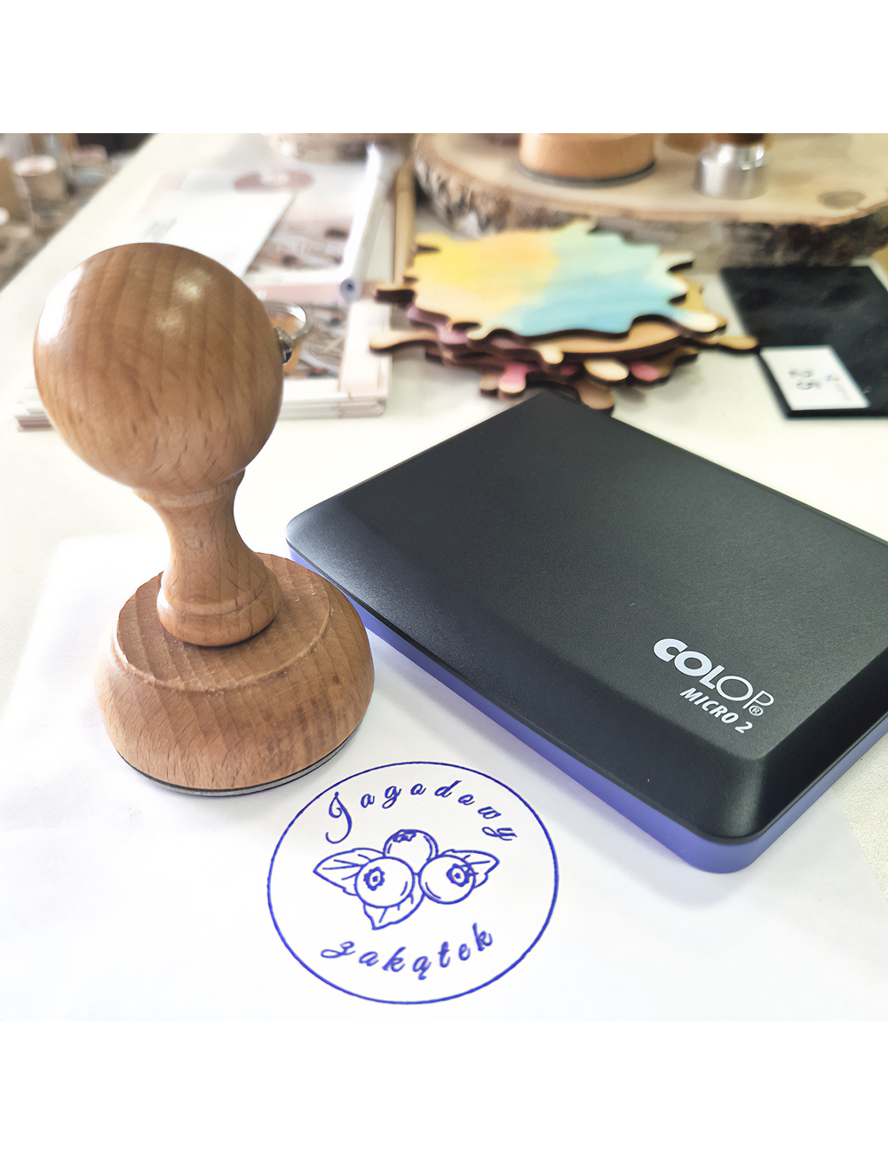 Stempel okrągły średniej wielkości z własnym wzorem - 30, 35 lub 40 mm