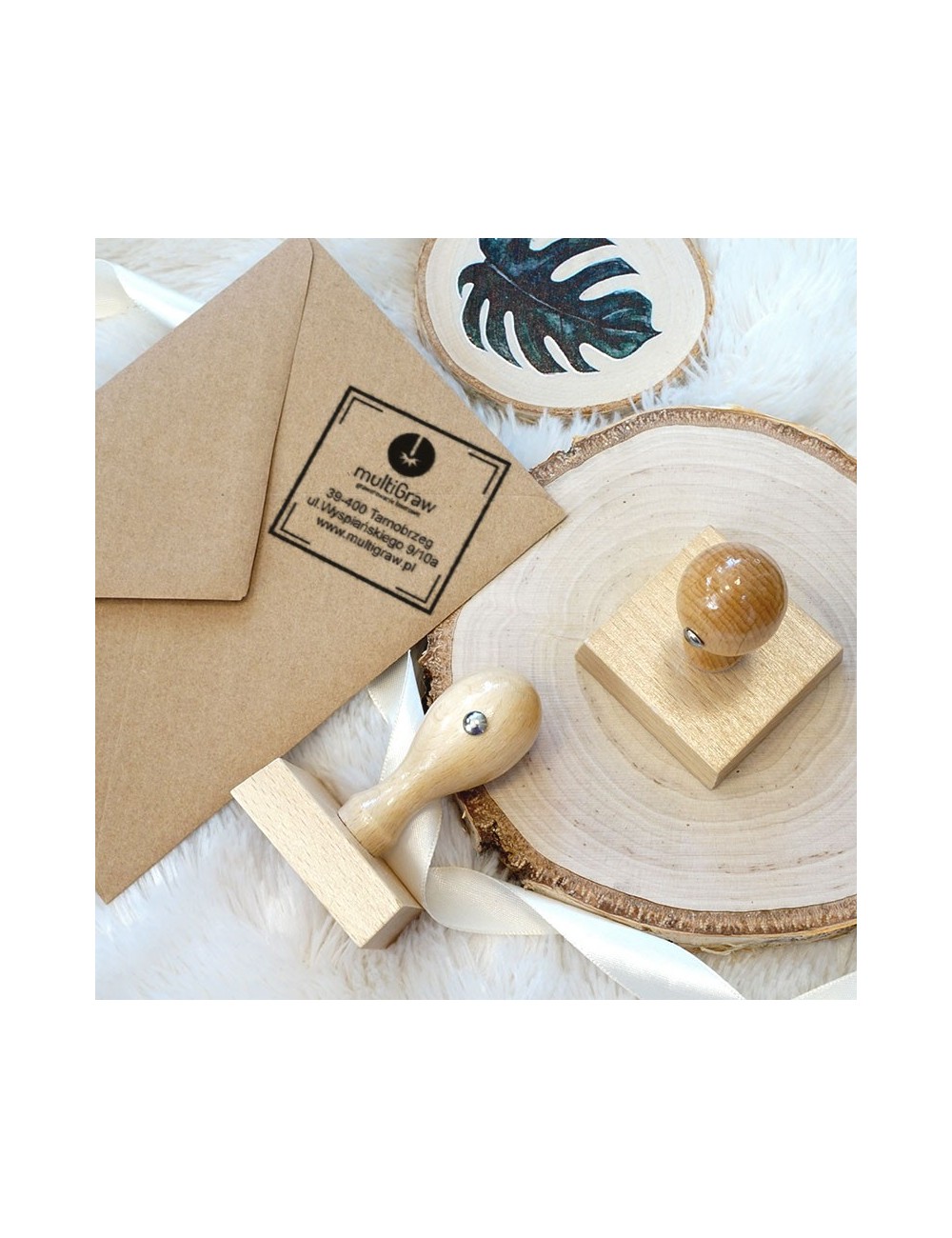 Duży stempel kwadratowy z własnym projektem 50×50 mm / 70×70 mm