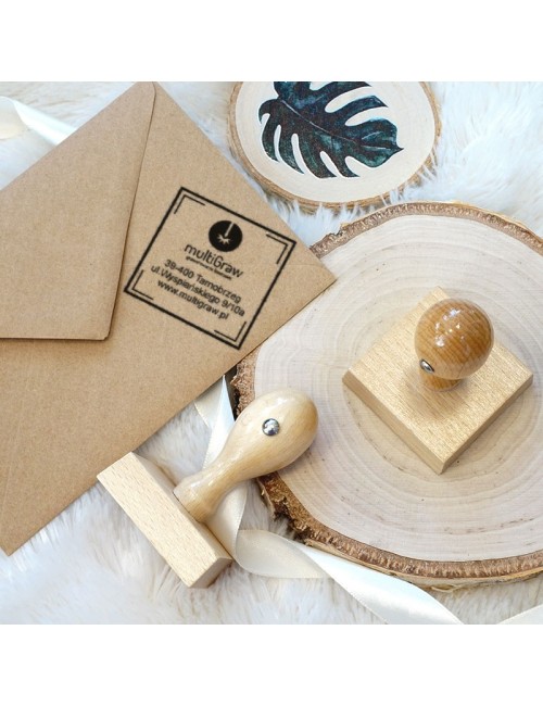 Duży stempel kwadratowy z własnym projektem 50×50 mm / 70×70 mm